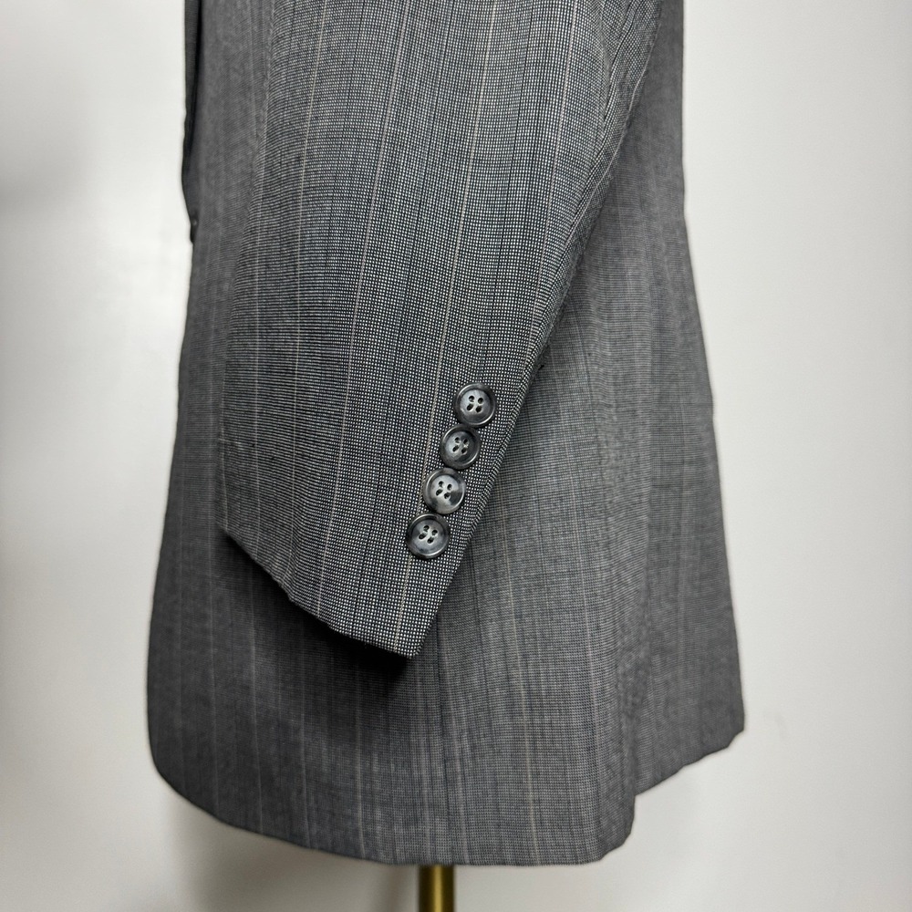 Palm Beach Suit Mens 40R 31x30 Grey Pinstripe Vintage 2-Piece Wool Blend USA - Picture 3 of 13